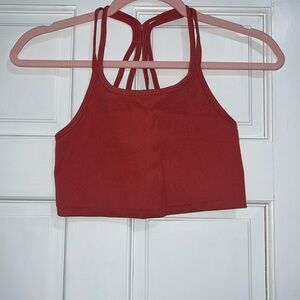 Forever 21 Red Ribbed Crop Top